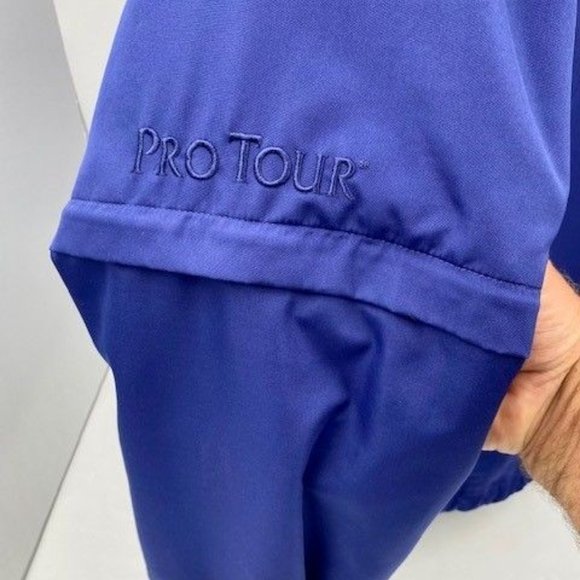 Men's Performance Golf "Pro Tour" Blue Mesh-Lined Jacket w-Removable Sleeves - Picture 5 of 8